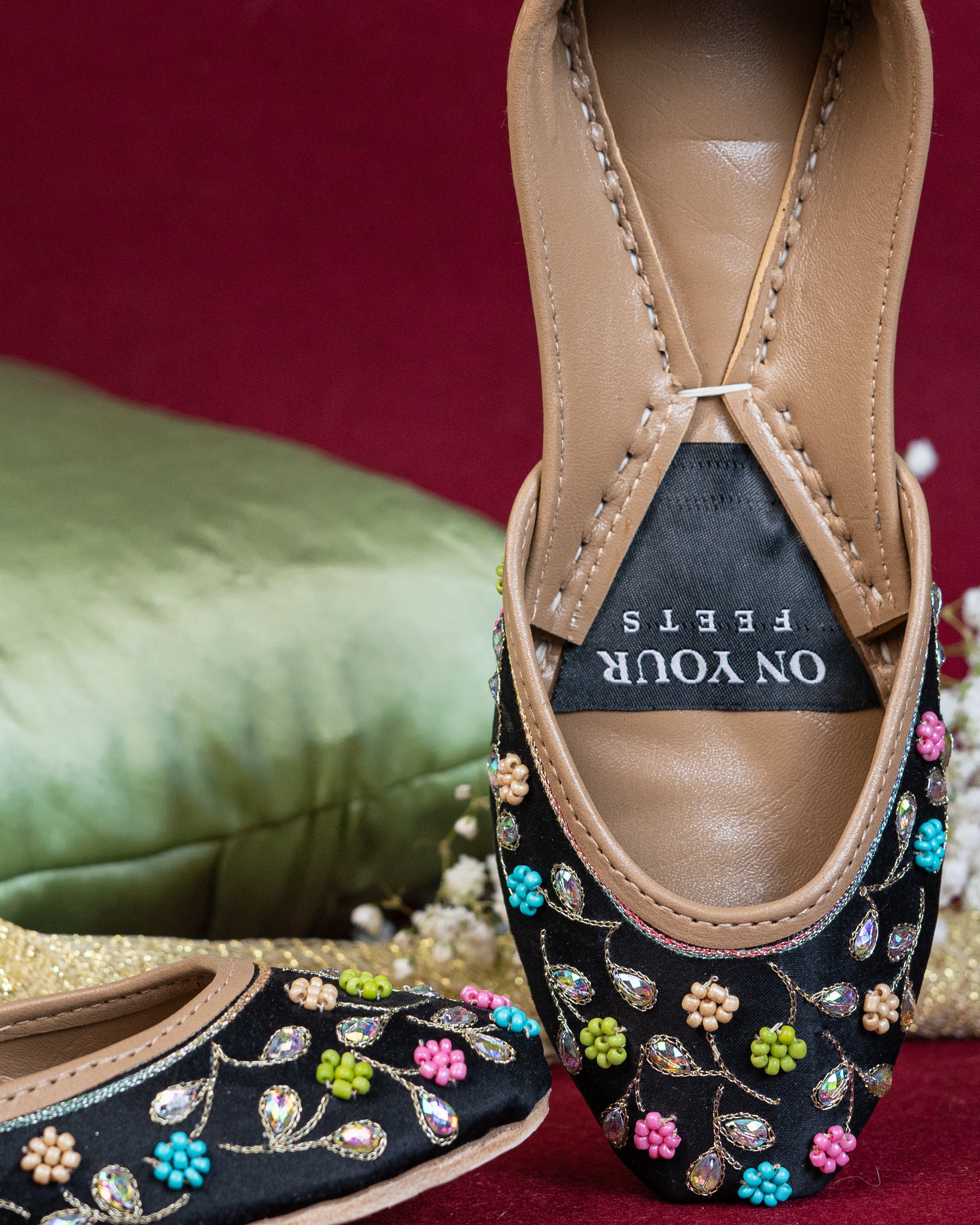 On Your Feets Casual Khussa-Midnight Bloom