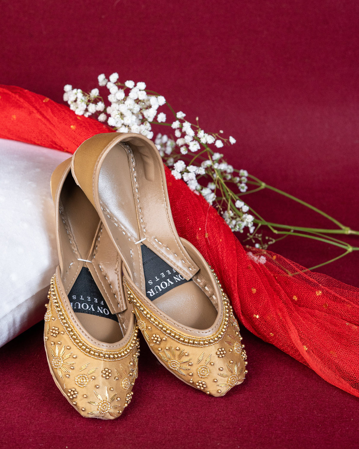 On Your Feets Emb Khussa-Snow flake (Gold)