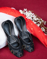 On Your Feets Emb Khussa-Snow flake (Black)