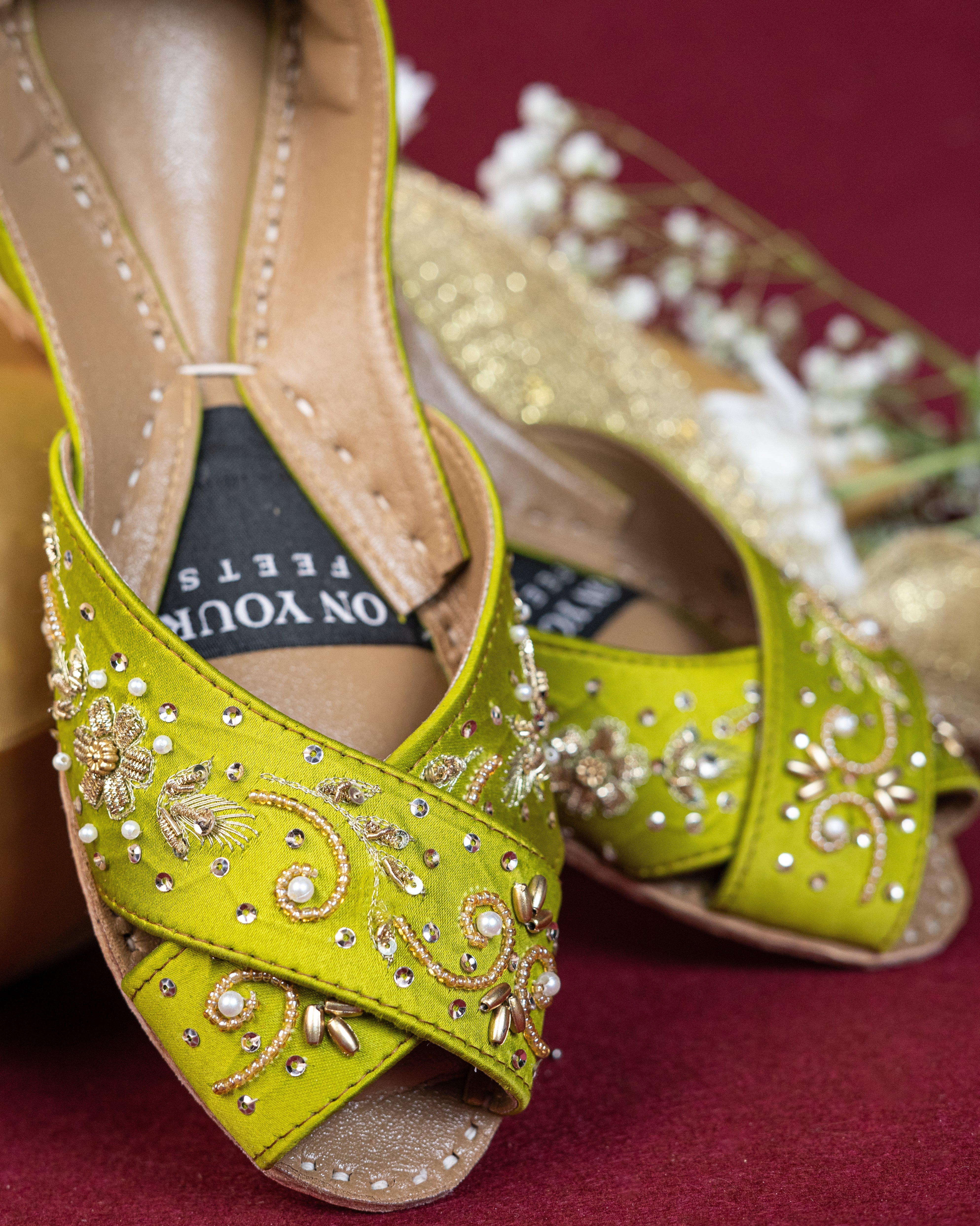 On Your Feets Emb Khussa-Lime Green