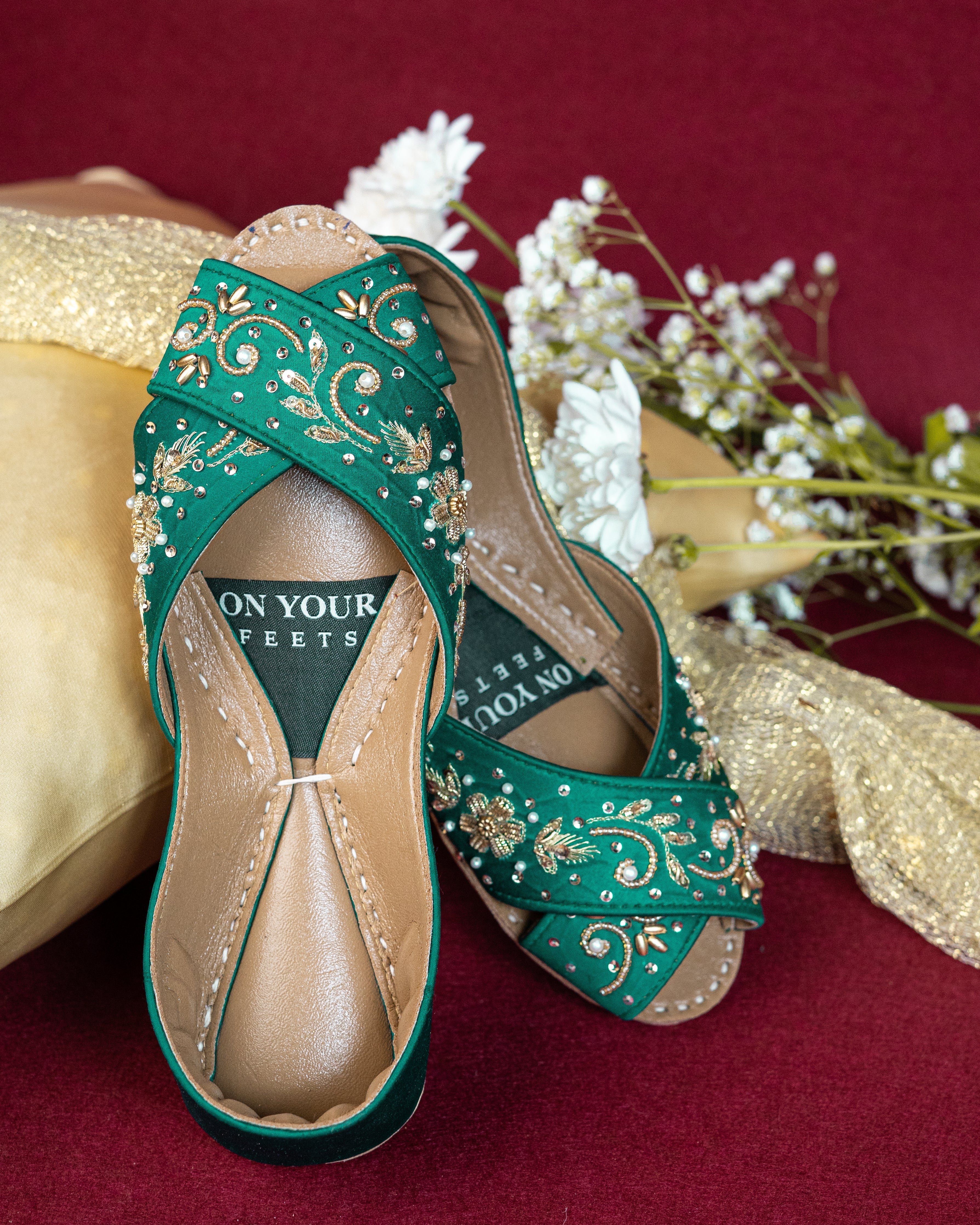 On Your Feets Casual Khussa-Elegant Green