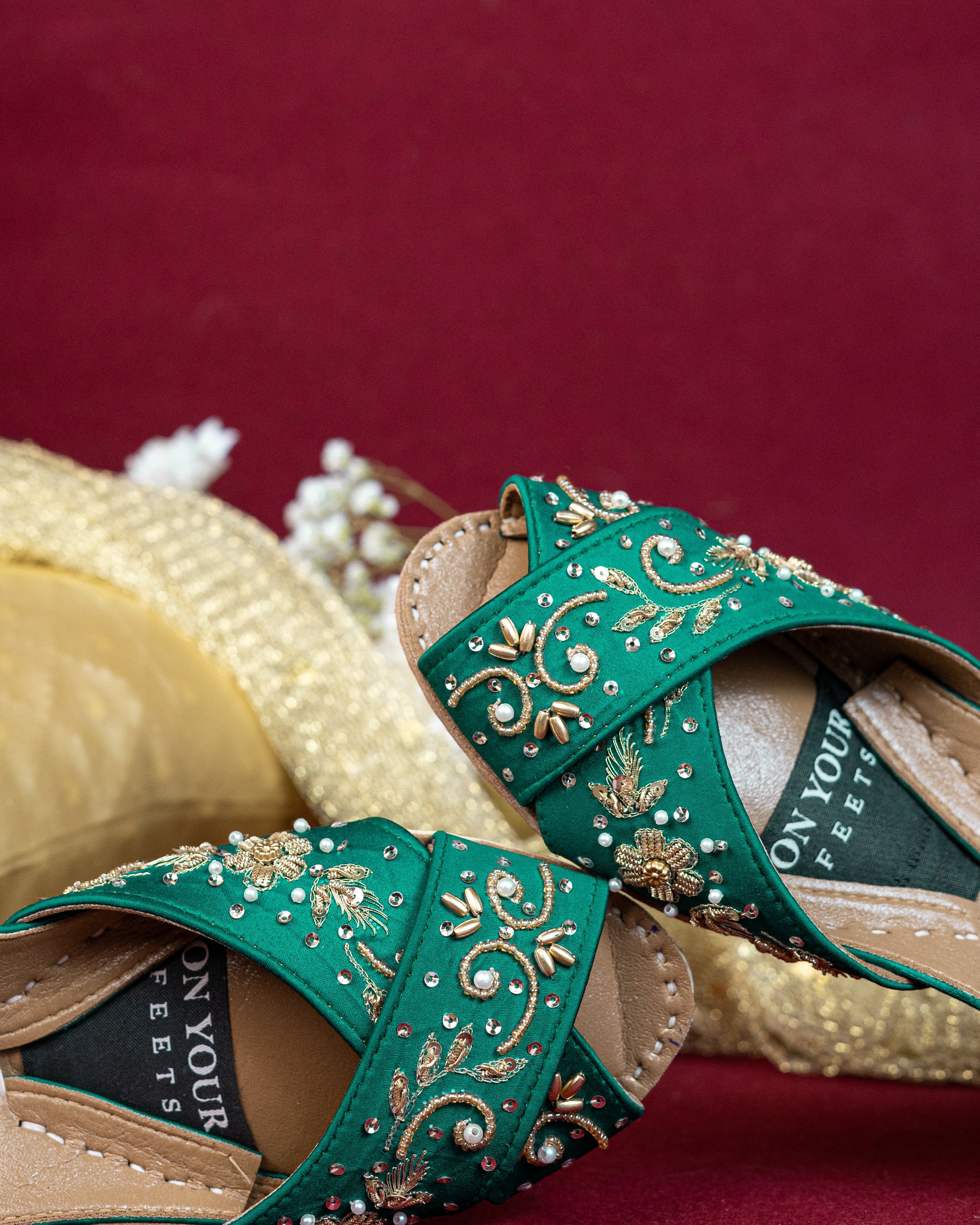 On Your Feets Casual Khussa-Elegant Green