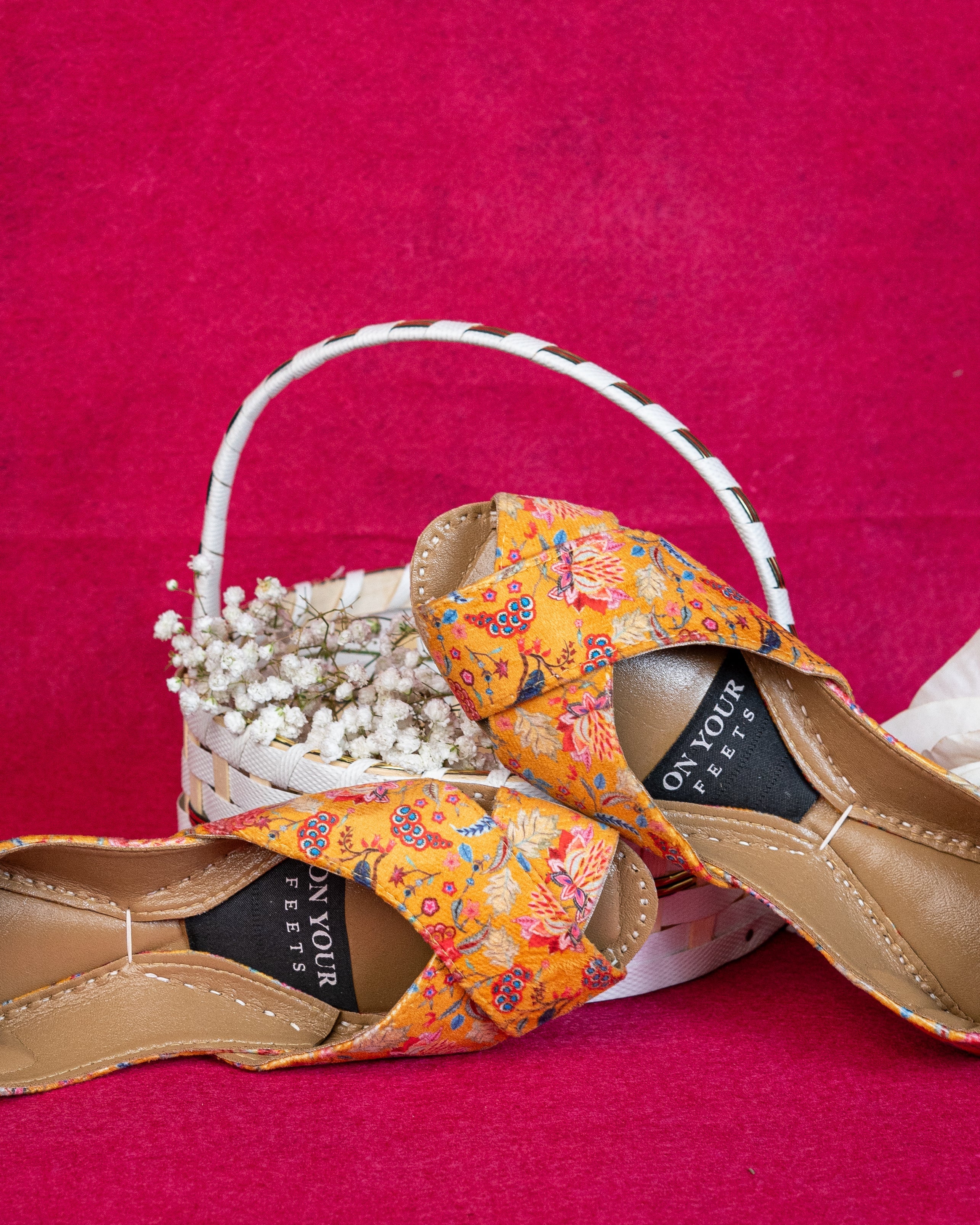 On Your Feets Casual Khussa-Golden Bloom