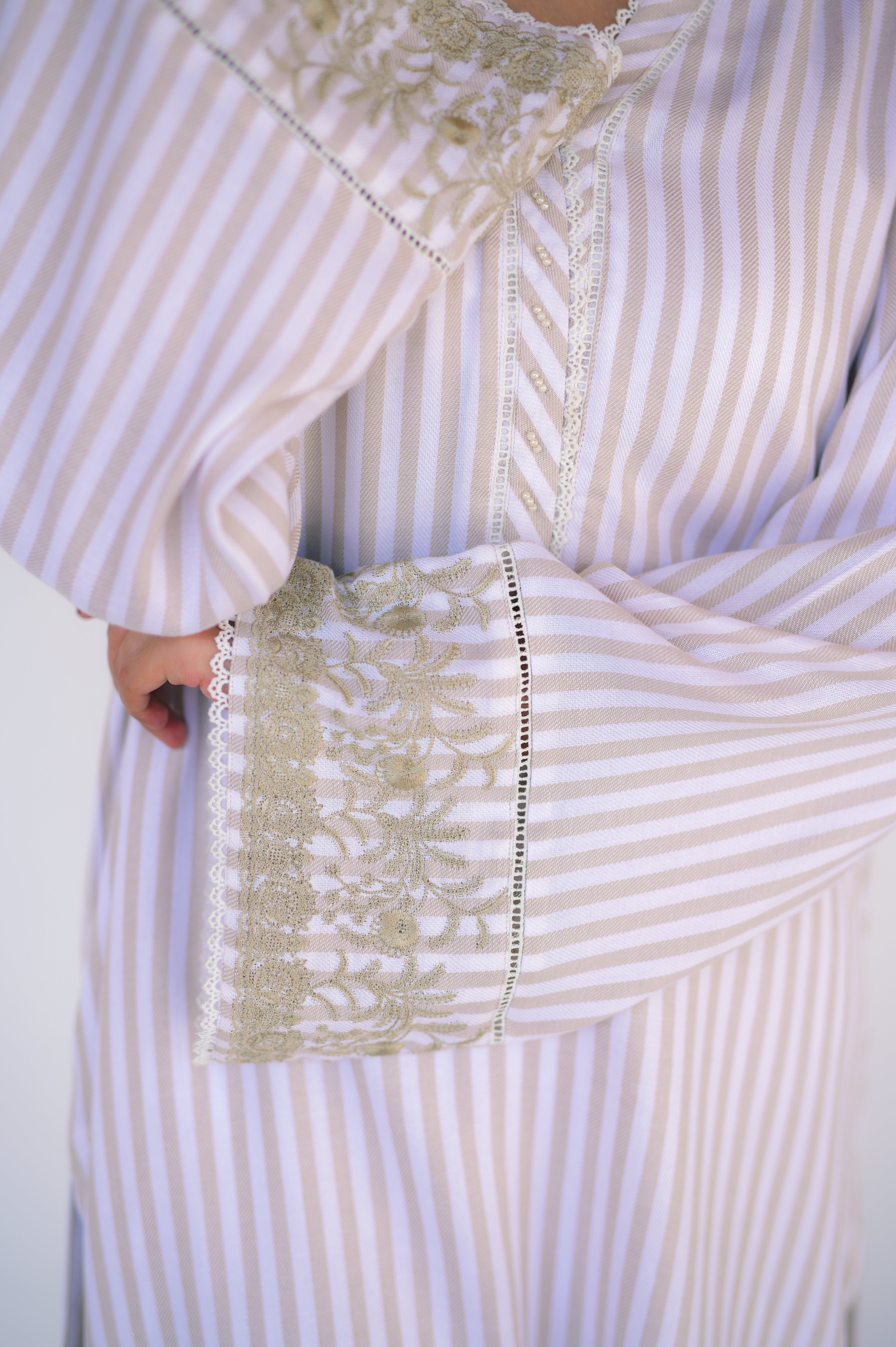 Tehzeeb Threads Winter Vol-1 Striped Elegance Set | Stitched - 2 Piece | Shirt & Trouser