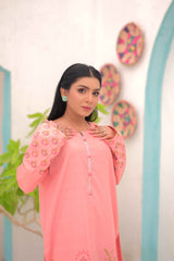 Noor E Gul By Tehzeeb Threads Floral Collection-Embroidered Cotton Stitched 2 Piece (Shirt / Trouser)-TE-05