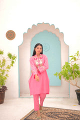 Noor E Gul By Tehzeeb Threads Floral Collection-Embroidered Cotton Stitched 2 Piece (Shirt / Trouser)-TE-06