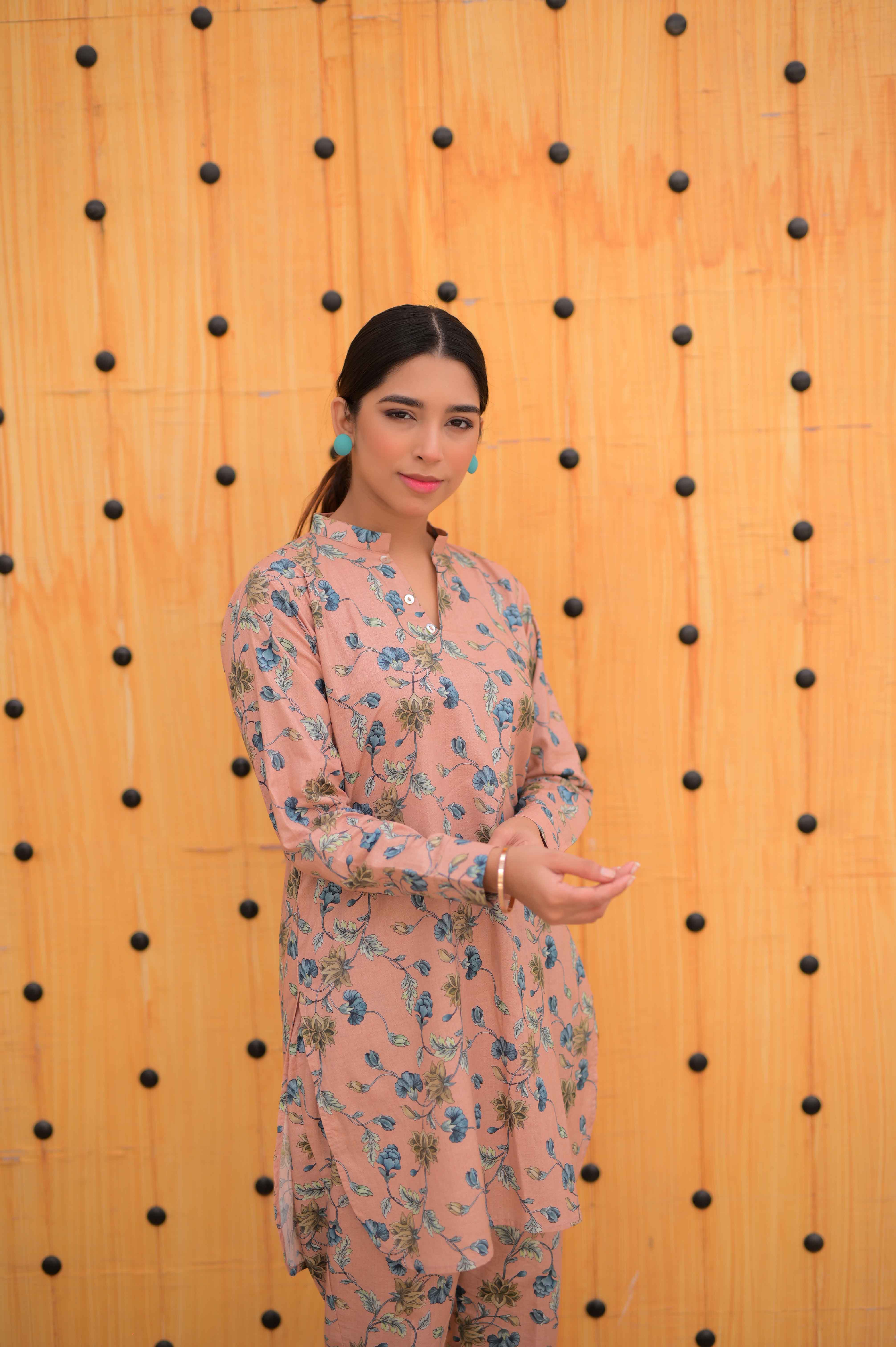Tehzeeb Threads Summer Collection Soft Cotton Cambric Stitched 2 Piece (Shirt/Trouser)