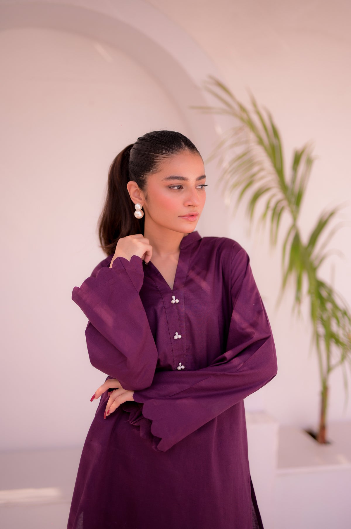 Tehzeeb Threads Solids Collection-Royal Bliss Solid Set | Stitched - 2 piece | Shirt & Trouser