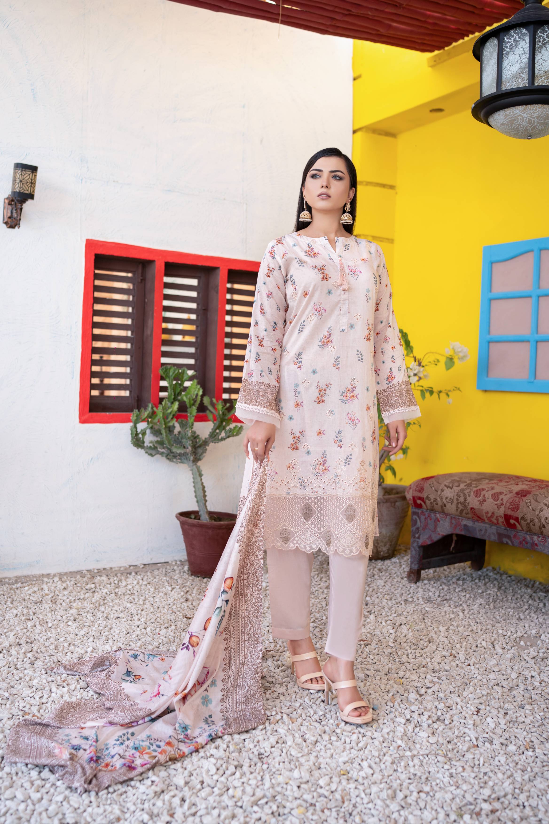 Dressline UnStitched 3 Piece Premium Chikankari & Cutwork Emb Digital Printed Lawn Collection