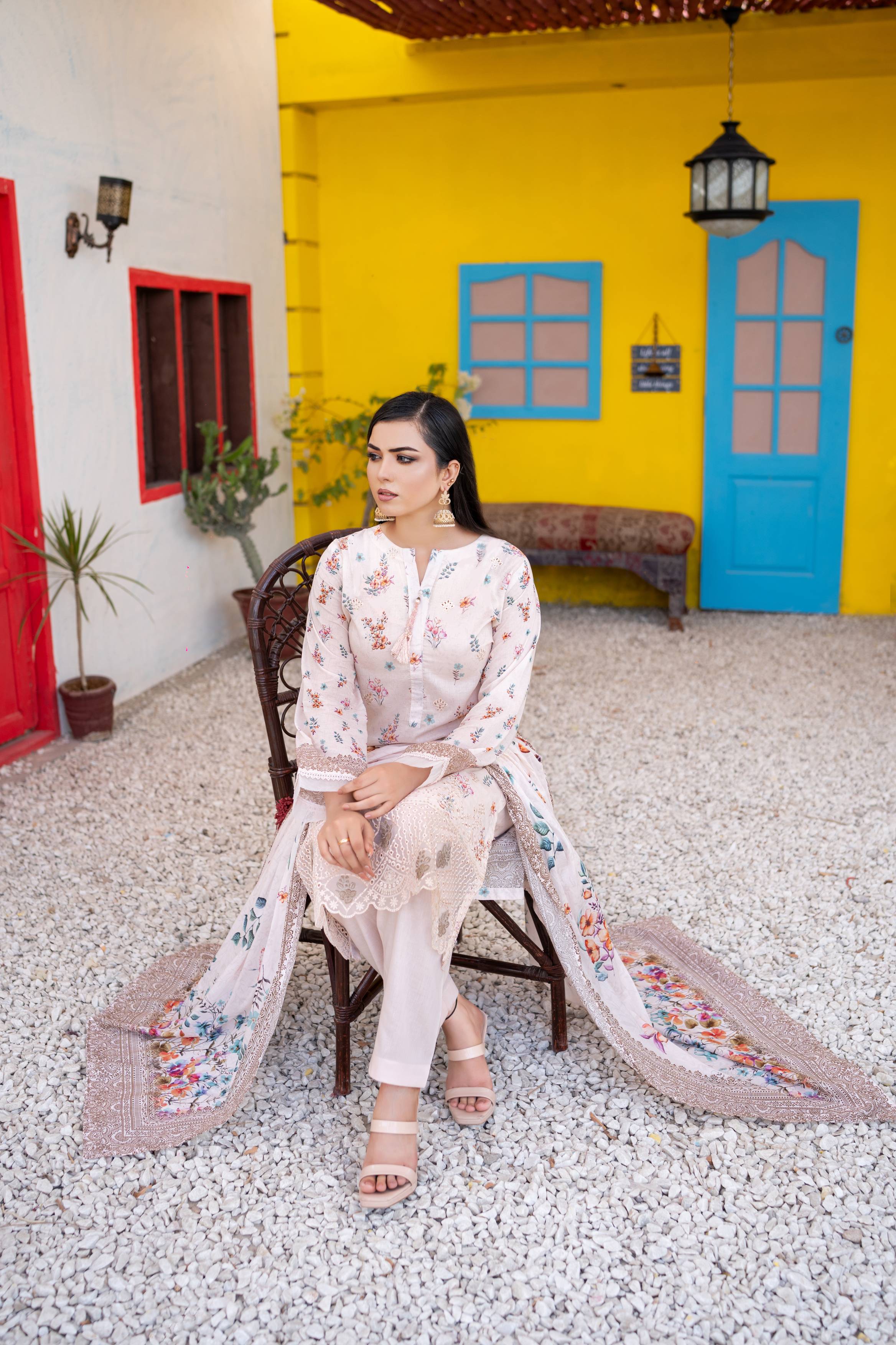 Dressline UnStitched 3 Piece Premium Chikankari & Cutwork Emb Digital Printed Lawn Collection
