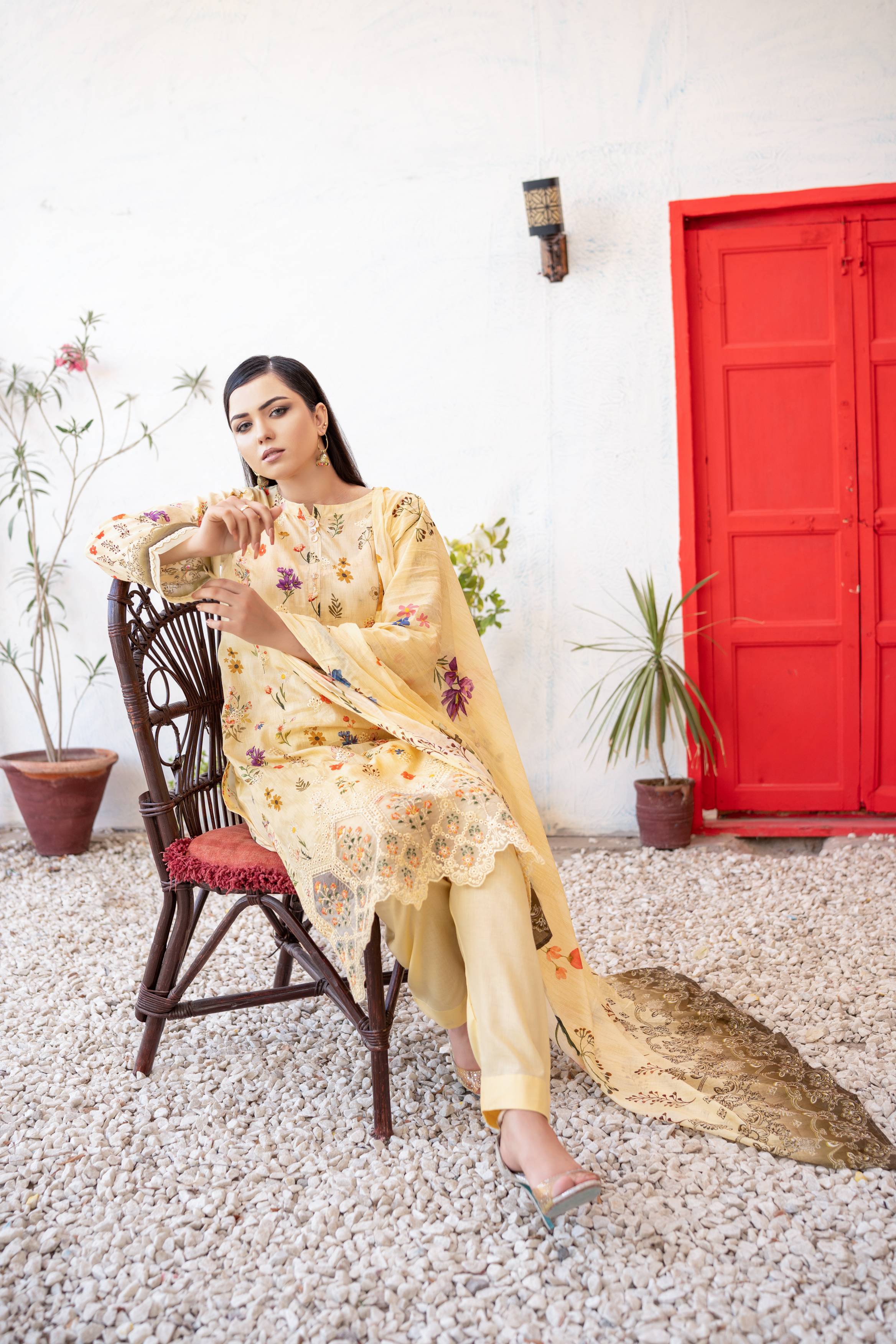 Dressline UnStitched 3 Piece Premium Chikankari & Cutwork Emb Digital Printed Lawn Collection