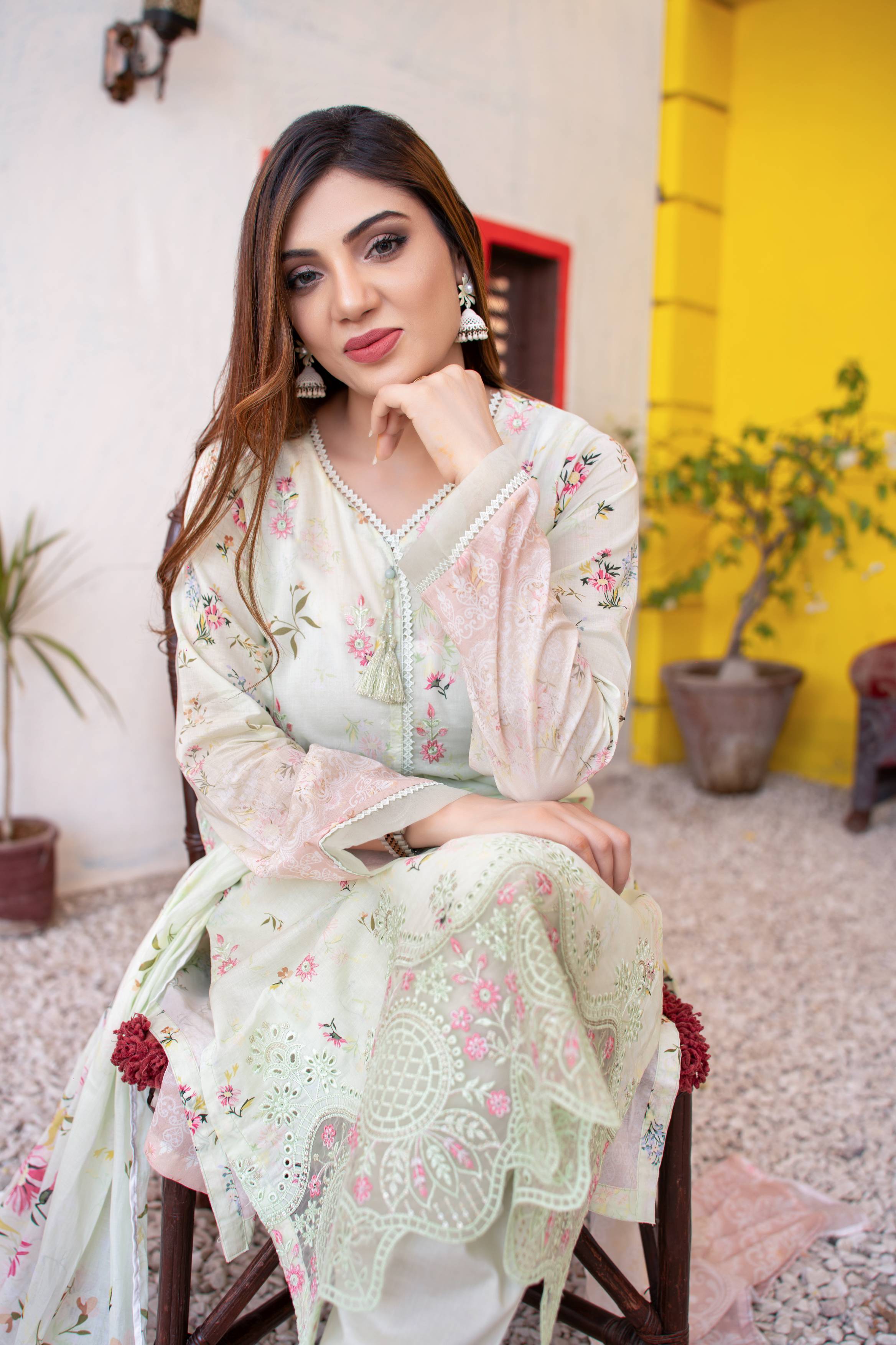 Dressline UnStitched 3 Piece Premium Chikankari & Cutwork Emb Digital Printed Lawn Collection