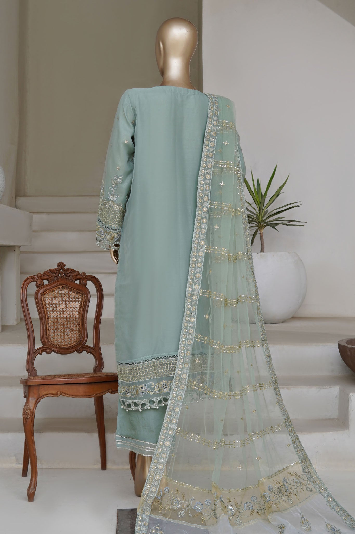 Mahpara by Sada Bahar Stitched 3 Piece Festive Formals Vol-17 Collection'2025-AQ-24-GREY
