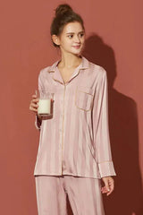 Studio By Arj She's inn Contrast Pipping Satin Silk Couple Pajama Sets  ARJ-COUP-02-TPK