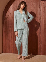 Studio By Arj She's Inn Chic Charms Sketchy Print Satin PJ Set   ARJ-PJ-Sketchy-03