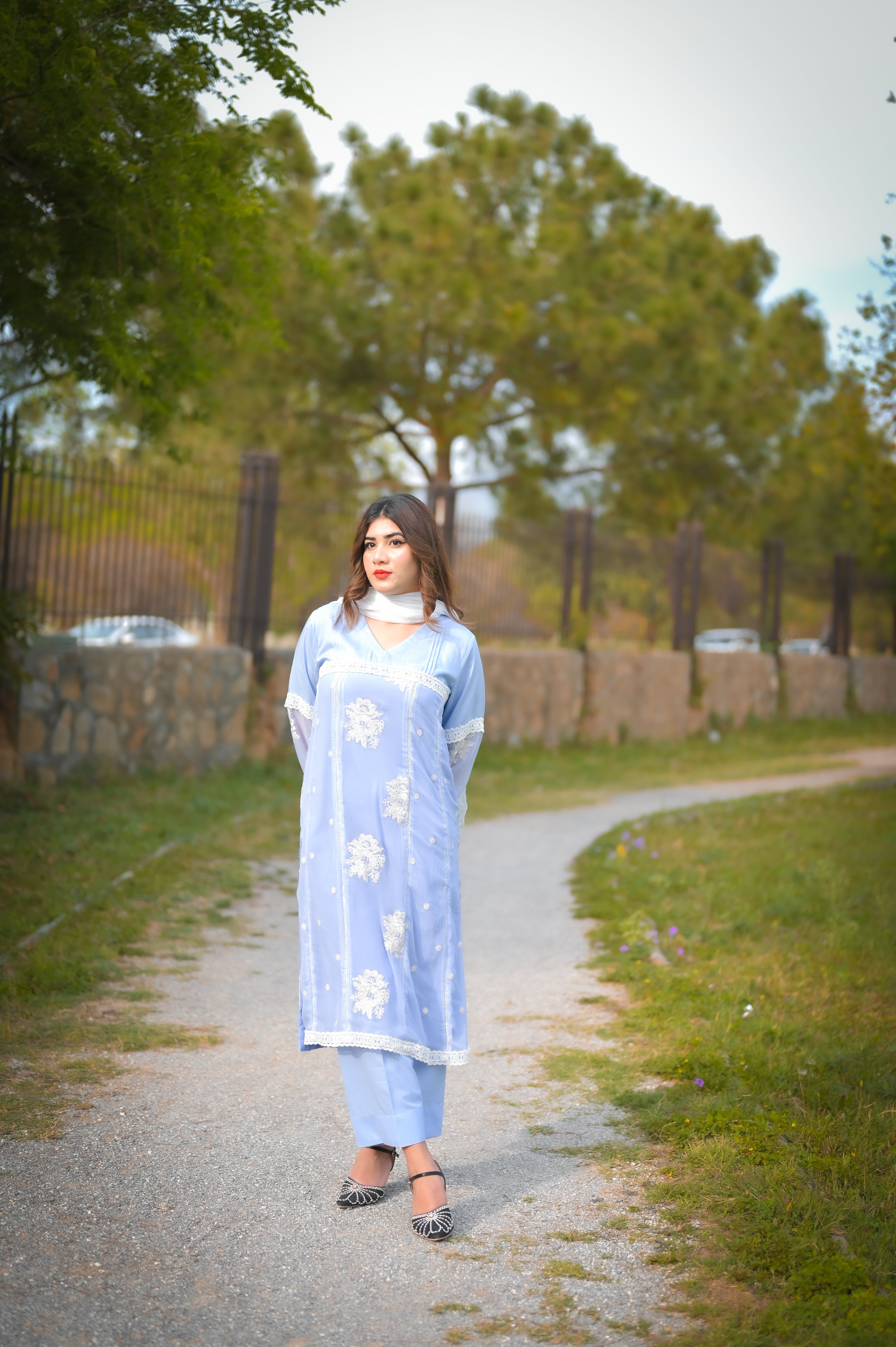 Urban Cut 1 Piece Embroidred Chiffon Kurta ( Lined )