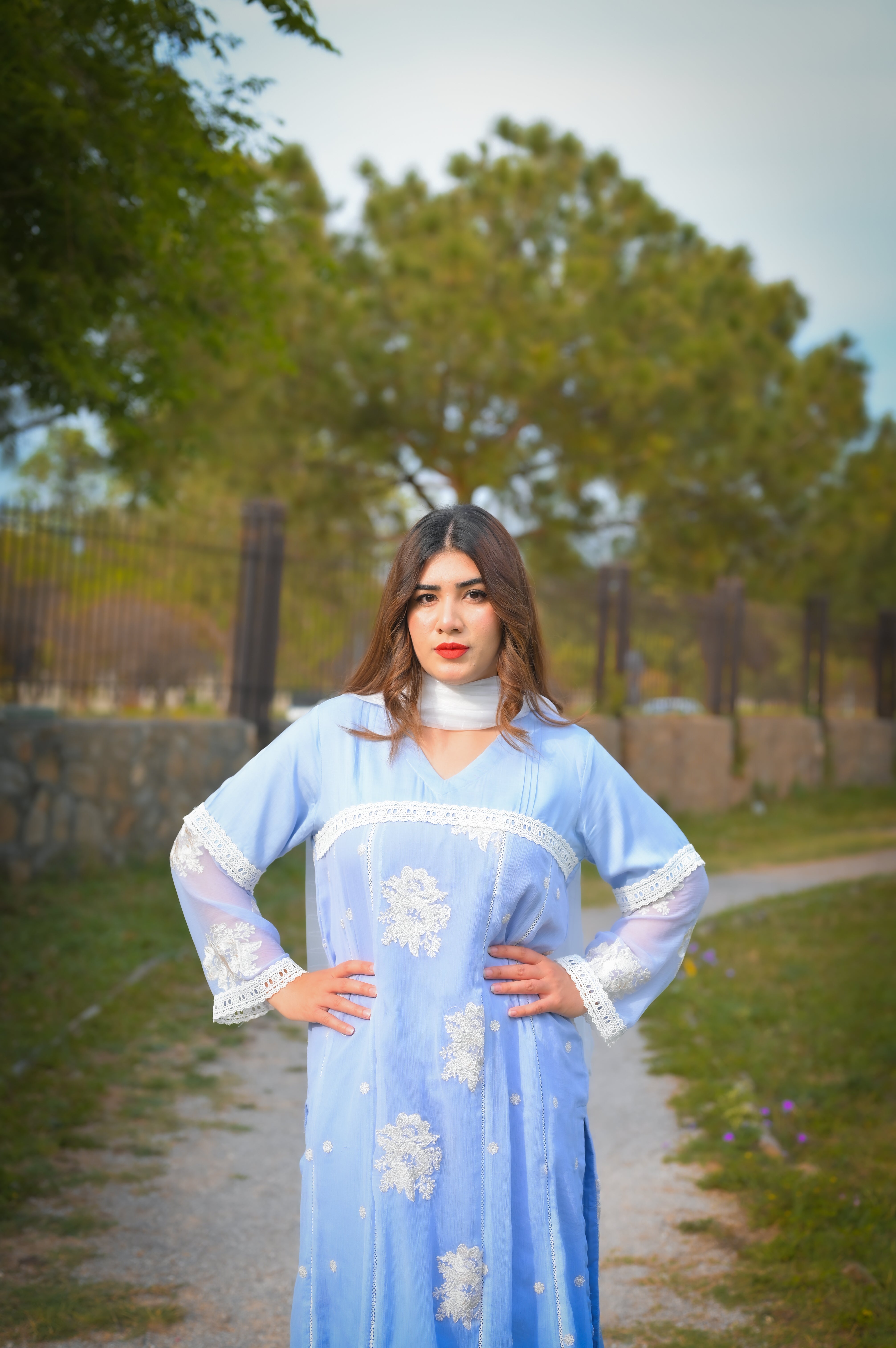 Urban Cut 1 Piece Embroidred Chiffon Kurta ( Lined )