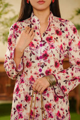 Shabnam By Aizal Stitched 2 Piece Printed Co Ords Vol-02 Collection'2025-A-S-06-WHITE