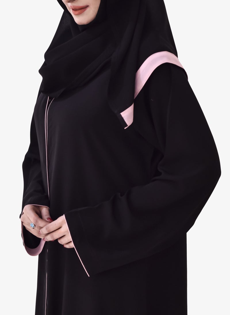 Hijab Ul Hareem Pipin Style Black Abaya 0116-R