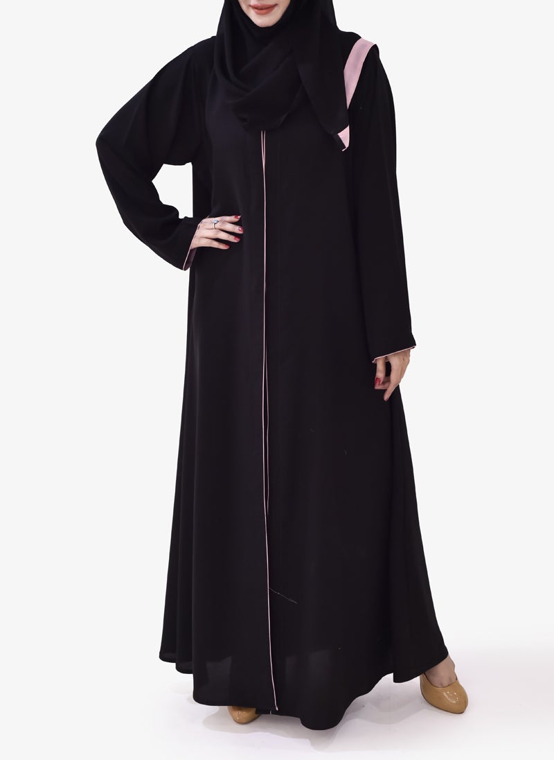 Hijab Ul Hareem Pipin Style Black Abaya 0116-R