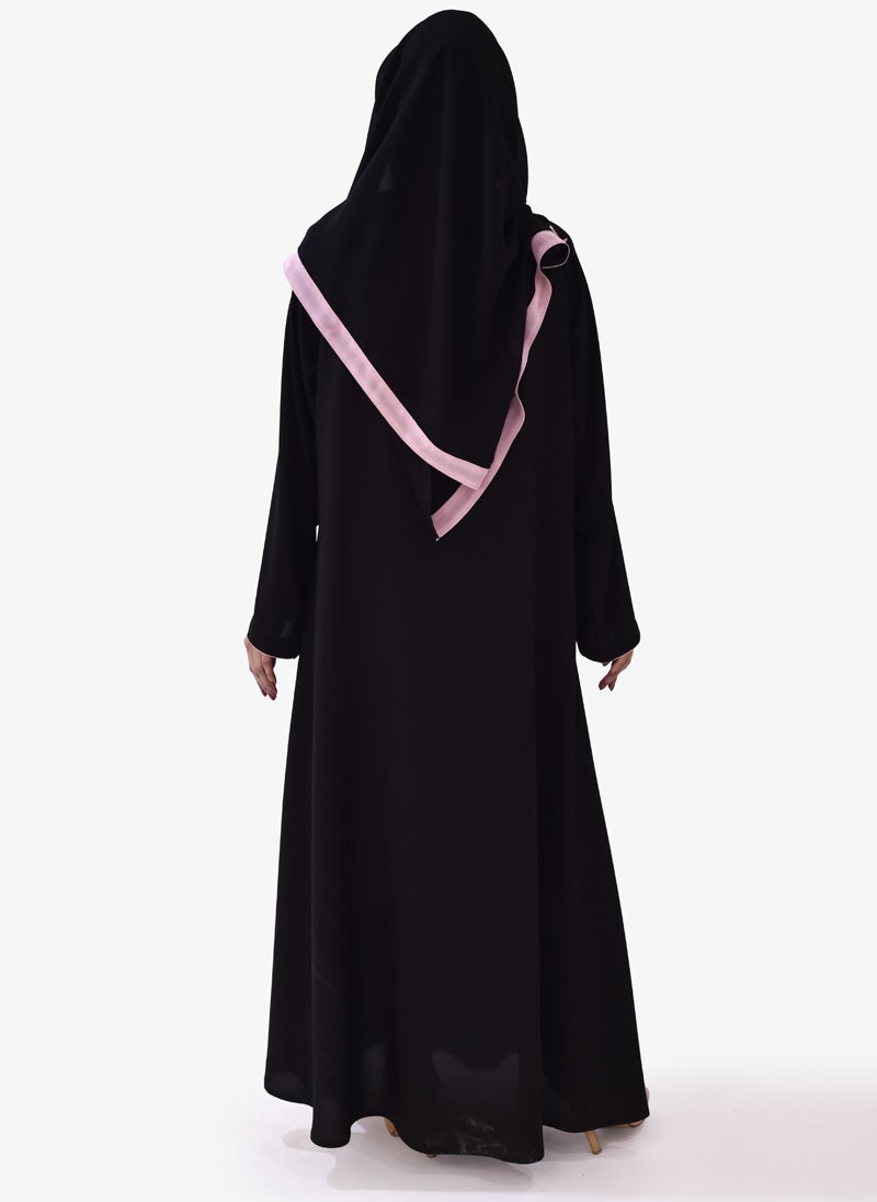 Hijab Ul Hareem Pipin Style Black Abaya 0116-R