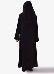 Hijab Ul Hareem Plain Simple Style Black Georgette Abaya 0121-P