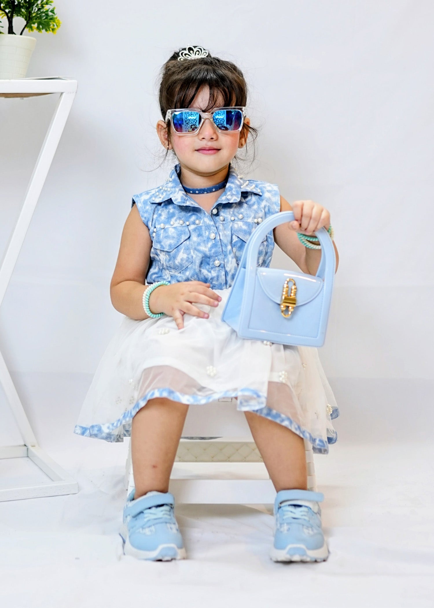 Fairy Bloom by Modest Stitched kids Formals Collection'2025-Denim Pearl