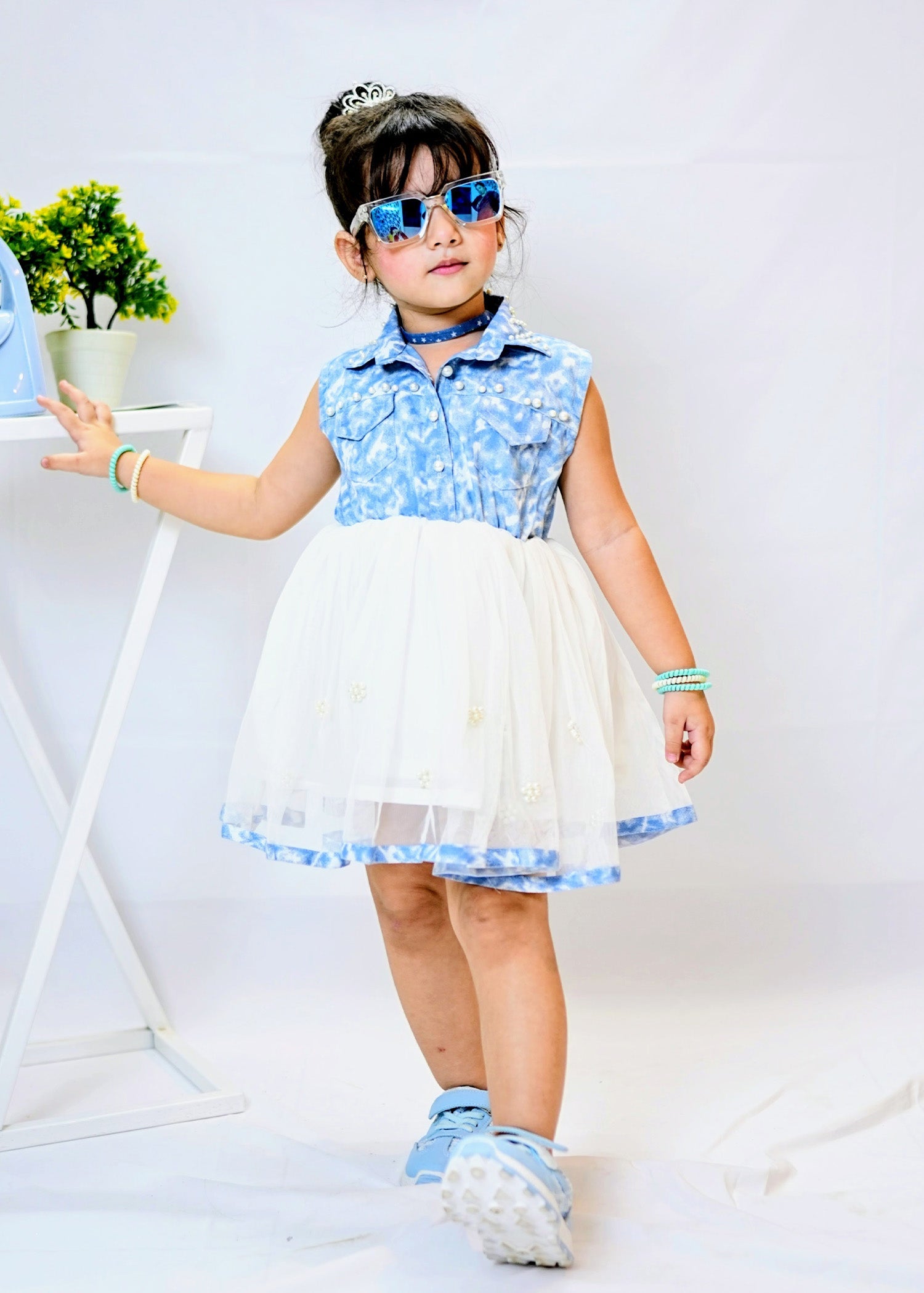 Fairy Bloom by Modest Stitched kids Formals Collection'2025-Denim Pearl