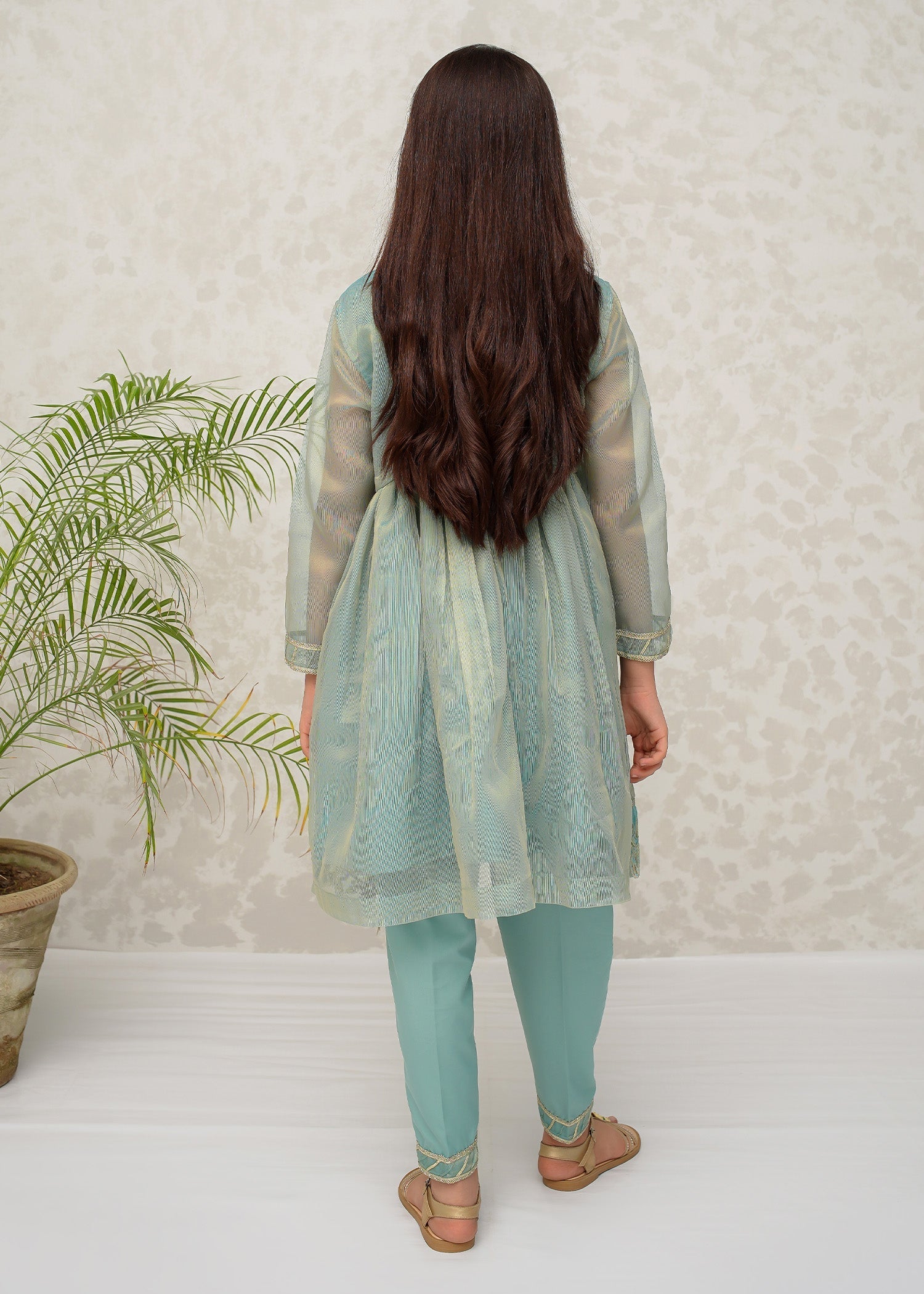 Eid Ki Khushiyan By Modest Stitched 3 Piece Cotton Frock Collection'2025-9025-Grn