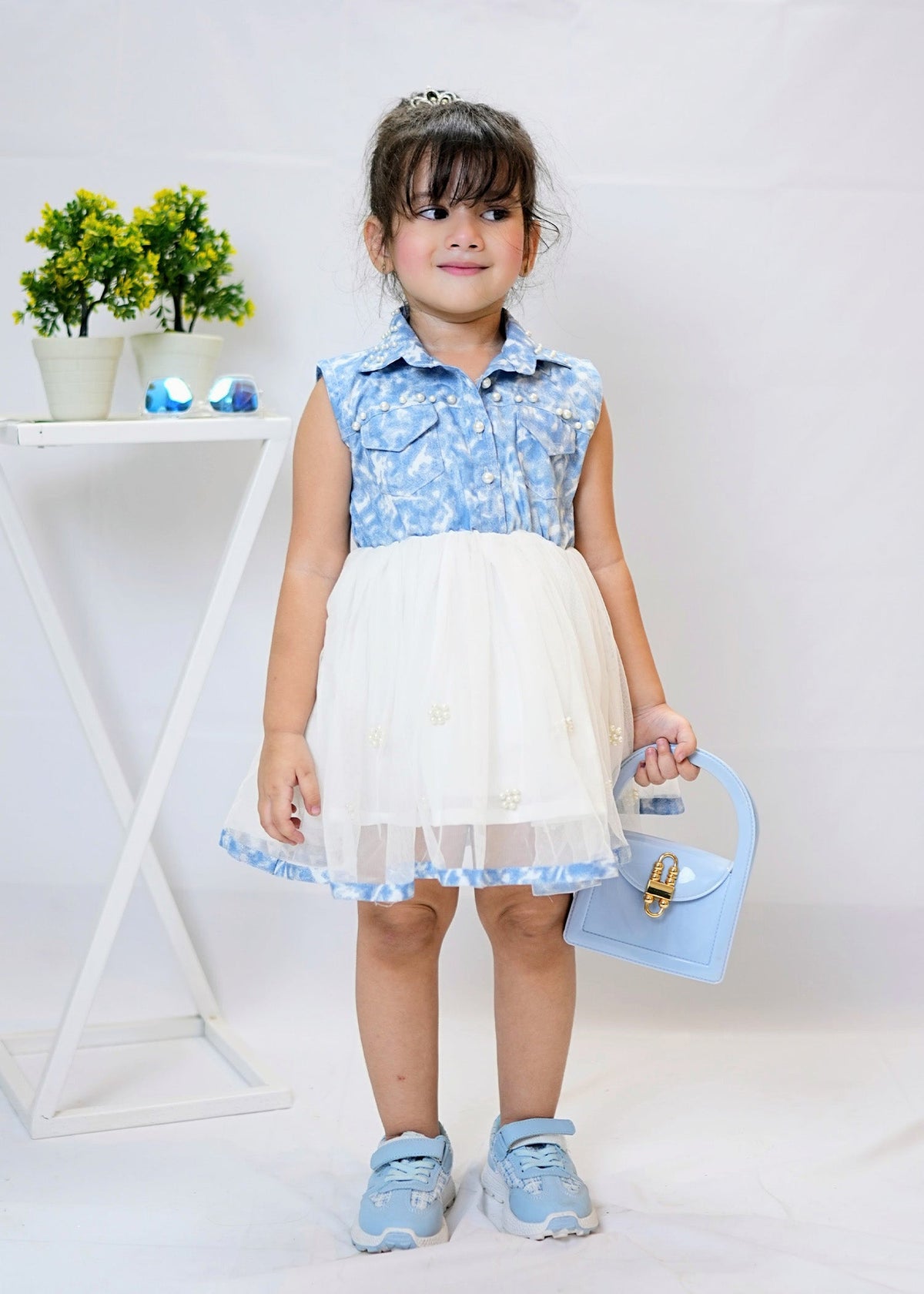 Fairy Bloom by Modest Stitched kids Formals Collection'2025-Denim Pearl