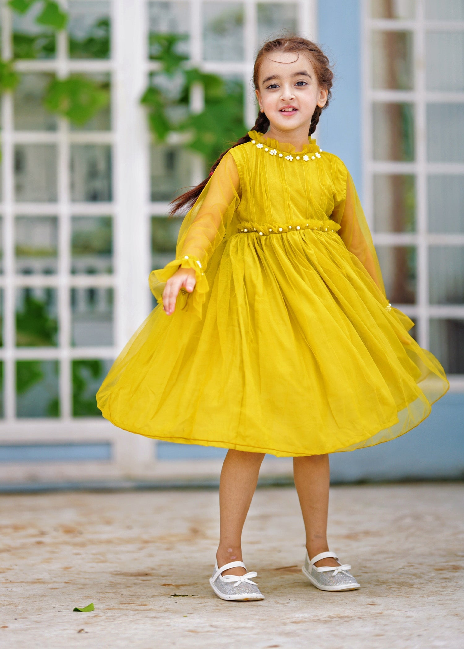 Fairy Bloom by Modest Stitched kids Formals Collection'2025-Olive