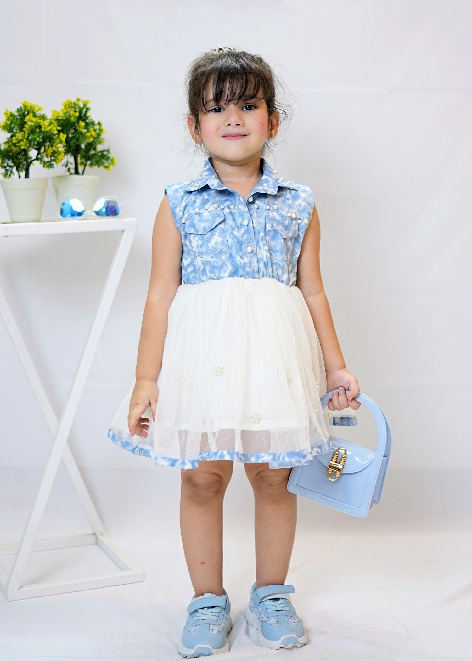 Fairy Bloom by Modest Stitched kids Formals Collection'2025-Denim Pearl