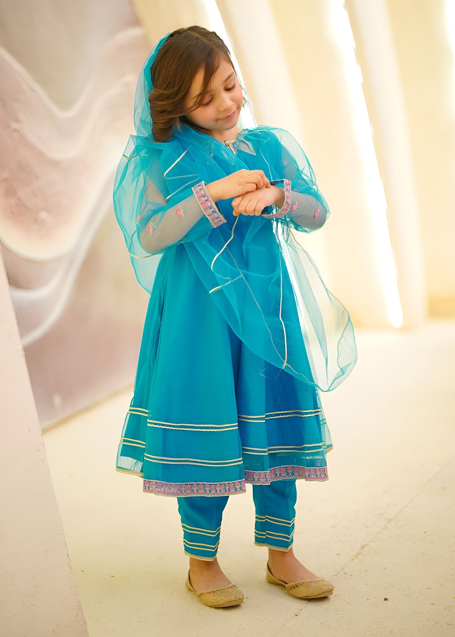 Modest Stitched 3 Piece Festive Collection-Saniya