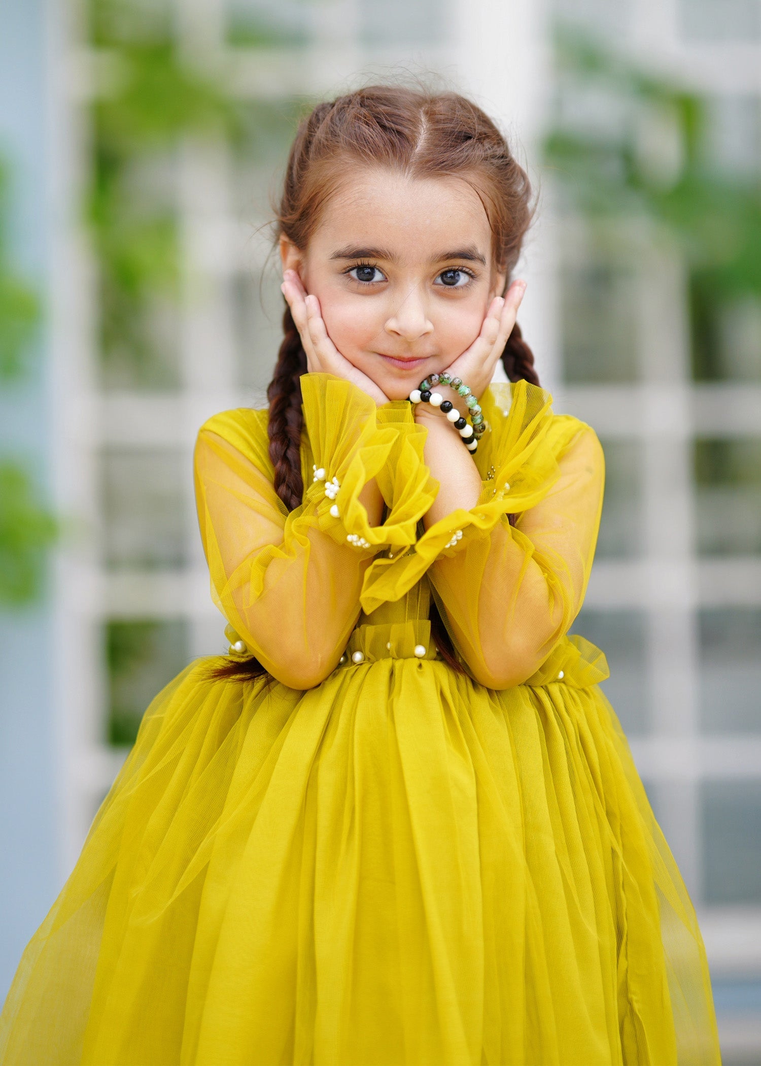 Fairy Bloom by Modest Stitched kids Formals Collection'2025-Olive