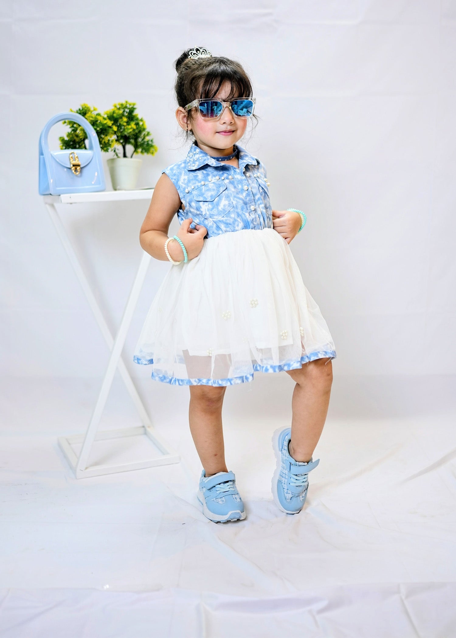 Fairy Bloom by Modest Stitched kids Formals Collection'2025-Denim Pearl