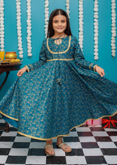 Eid Ki Khushiyan By Modest Stitched 3 Piece Cotton Frock Collection'2025-9230-Blu