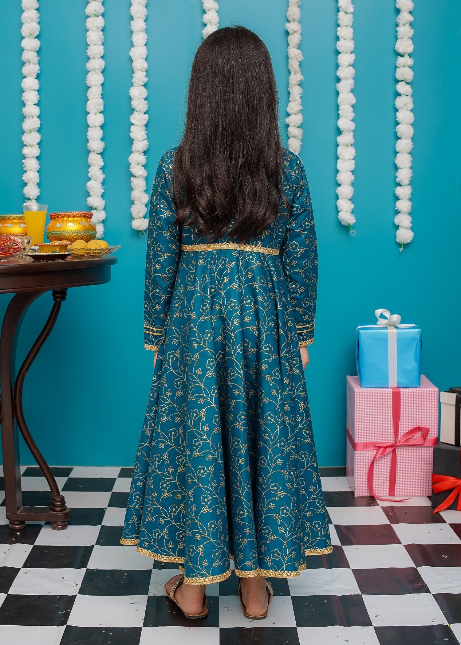Eid Ki Khushiyan By Modest Stitched 3 Piece Cotton Frock Collection'2025-9230-Blu