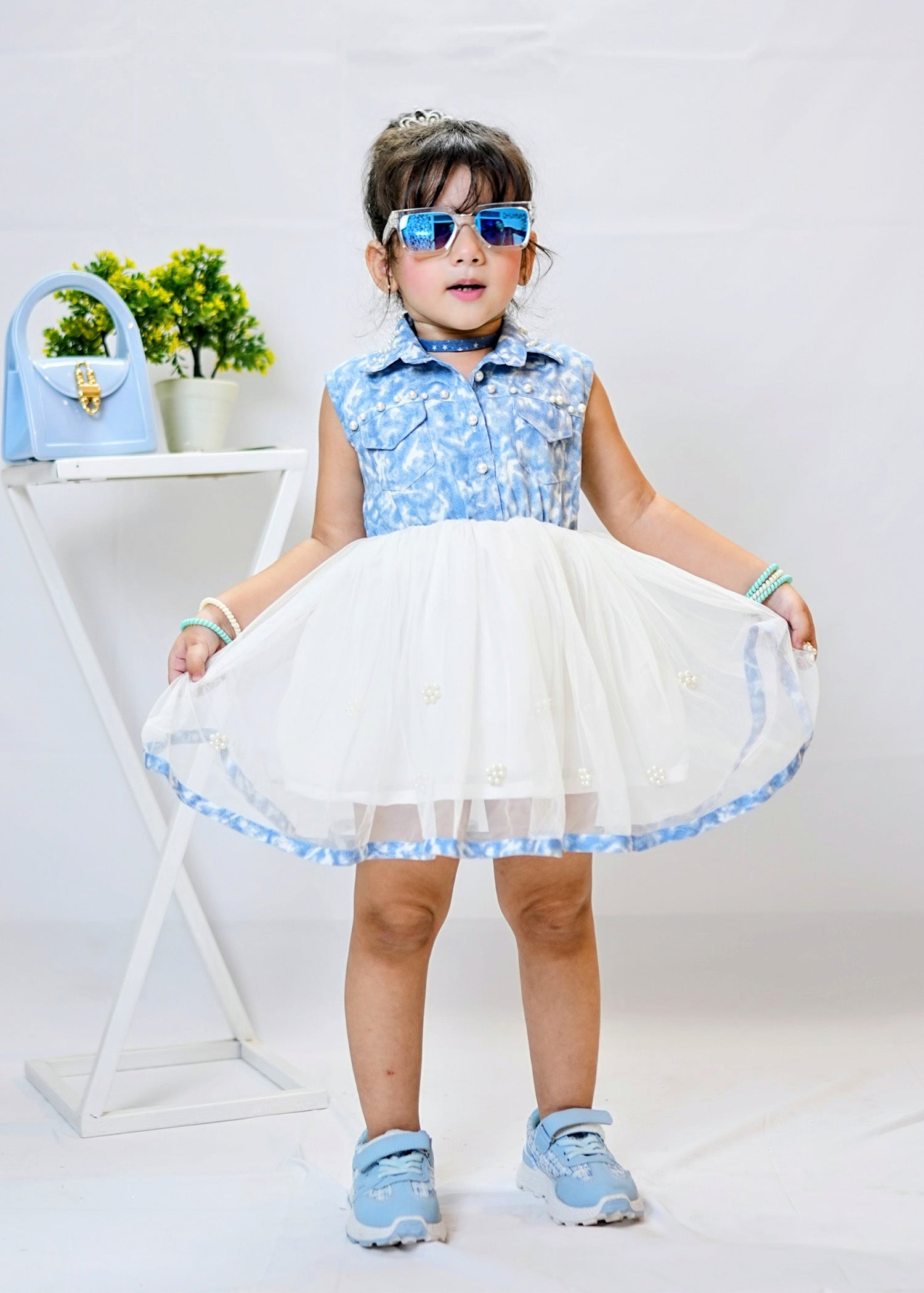 Fairy Bloom by Modest Stitched kids Formals Collection'2025-Denim Pearl
