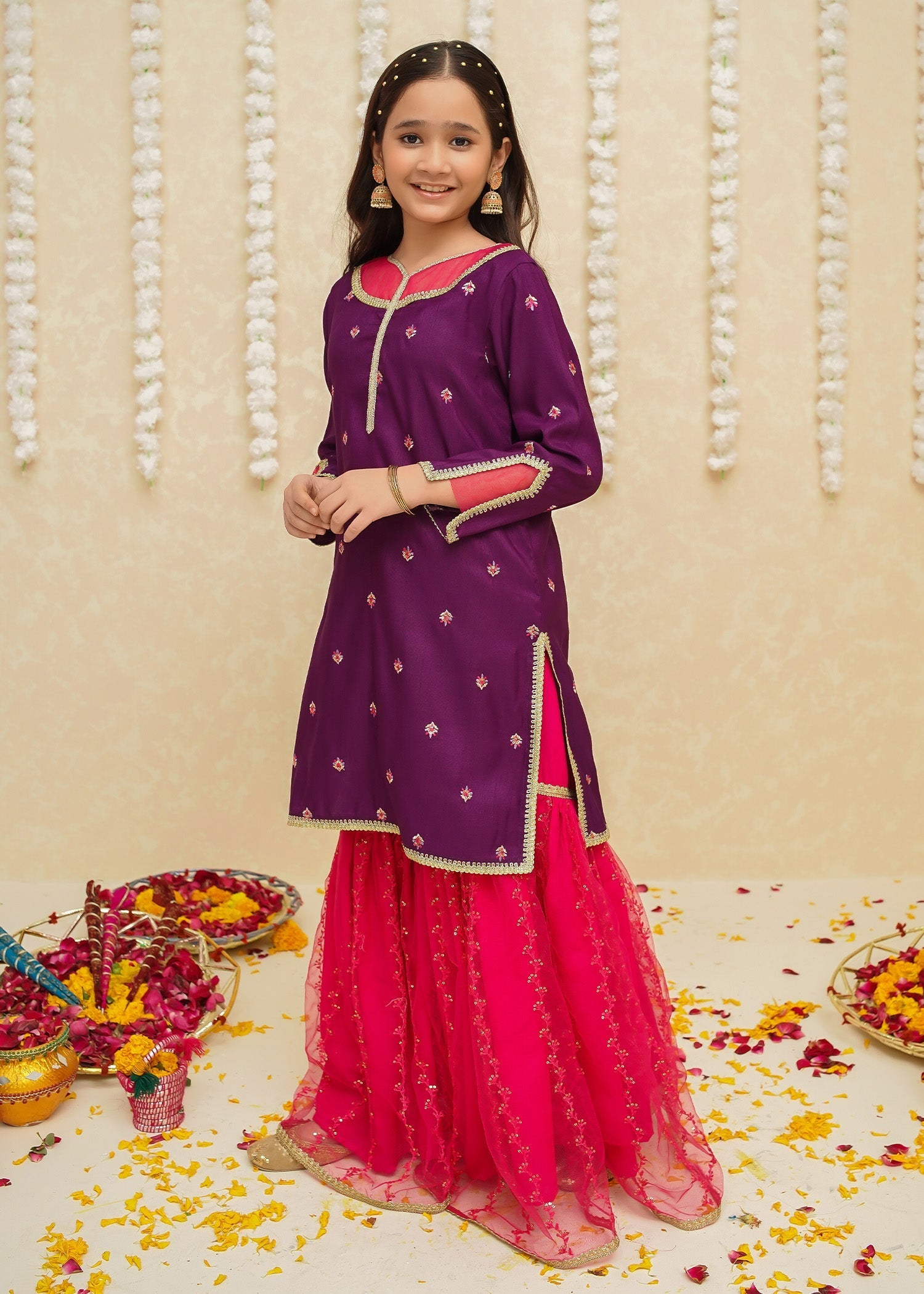 Eid Ki Khushiyan By Modest Stitched 3 Piece Formals Collection'2025-Rawsilk Gharara | 8925