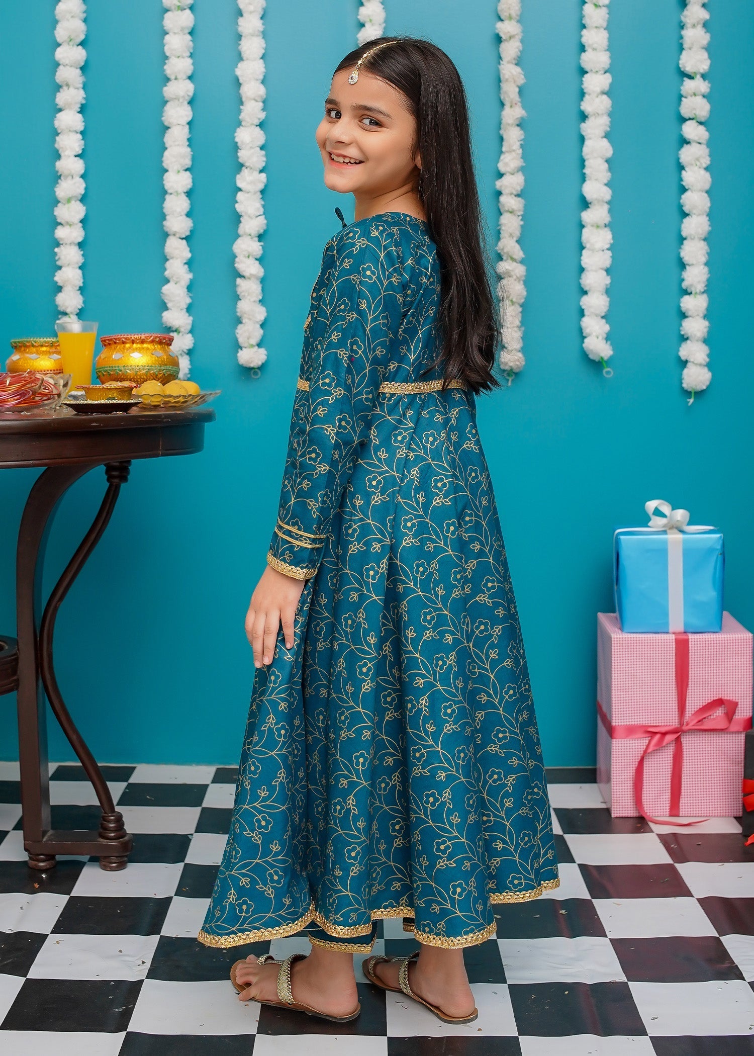 Eid Ki Khushiyan By Modest Stitched 3 Piece Cotton Frock Collection'2025-9230-Blu