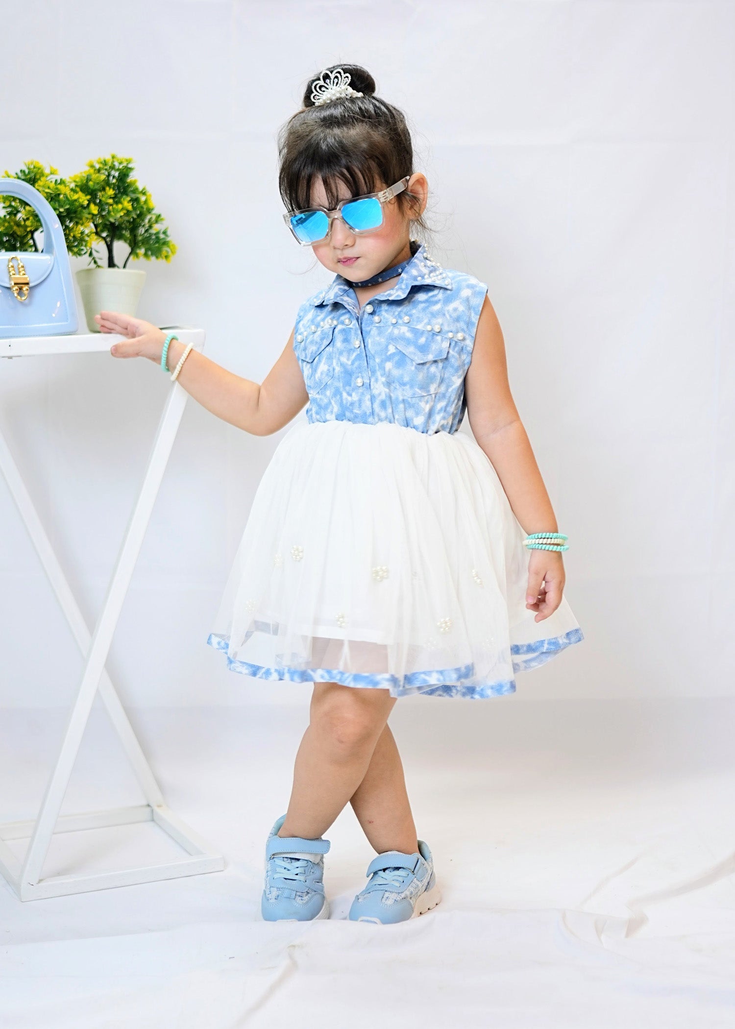 Fairy Bloom by Modest Stitched kids Formals Collection'2025-Denim Pearl