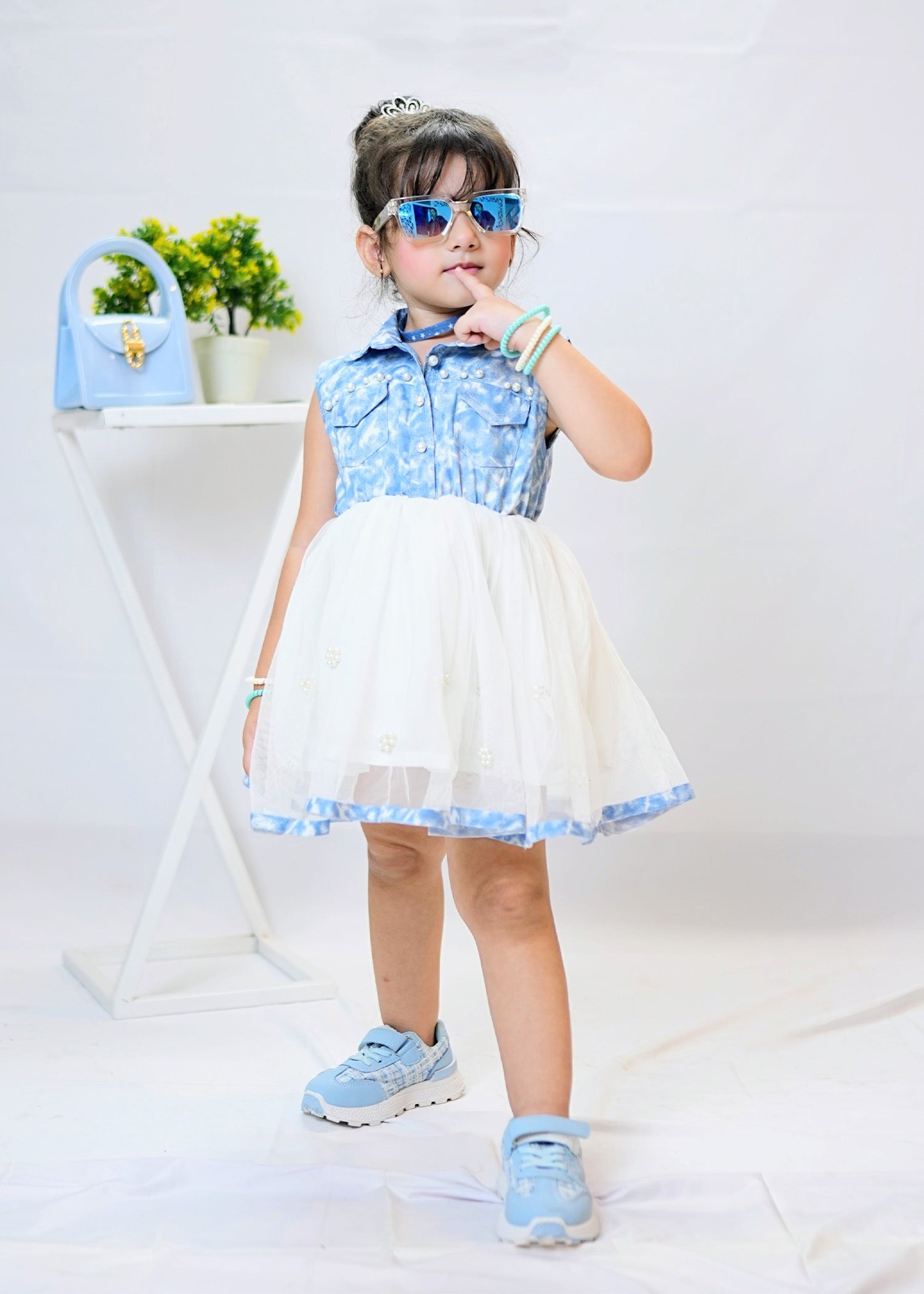 Fairy Bloom by Modest Stitched kids Formals Collection'2025-Denim Pearl