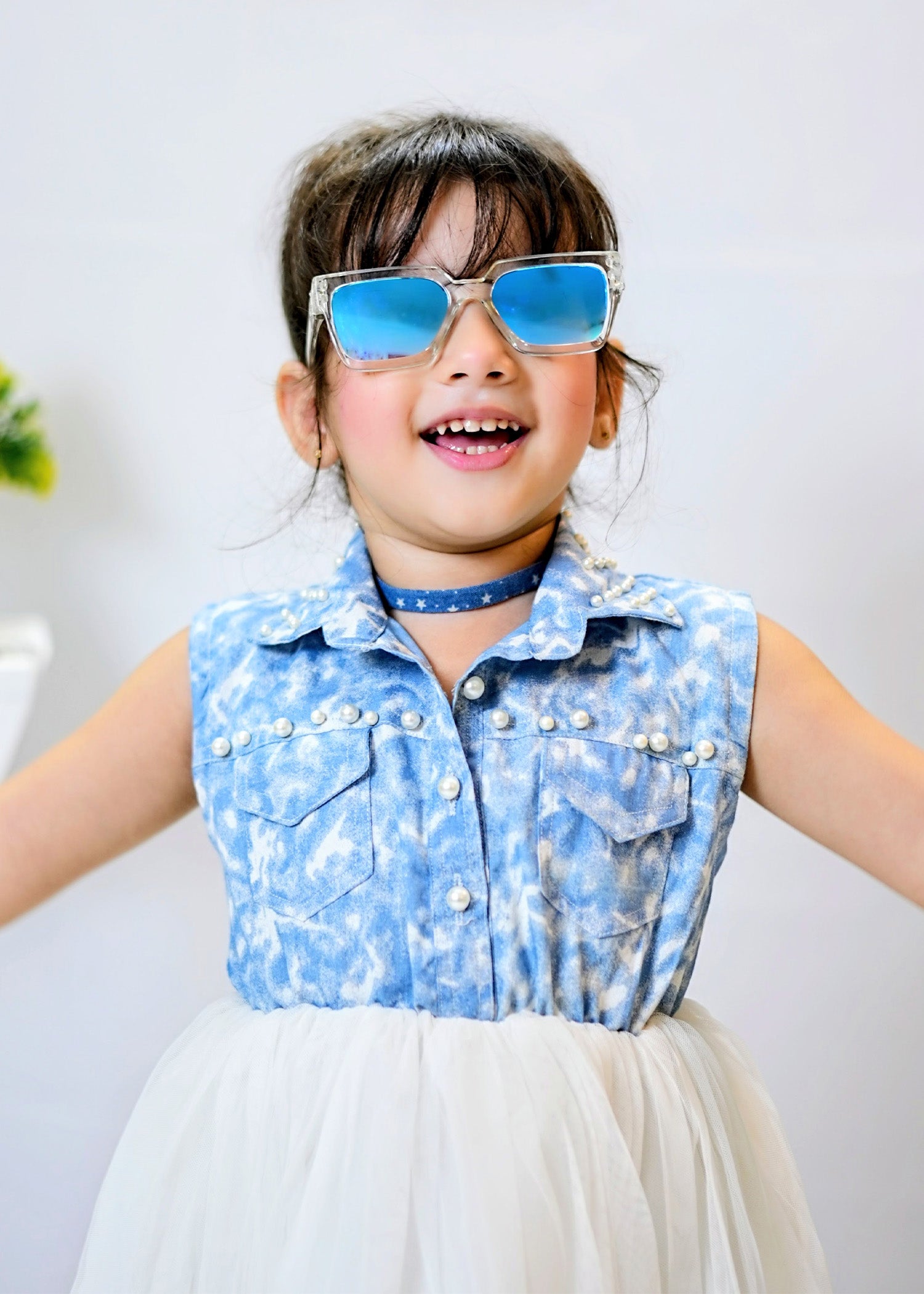 Fairy Bloom by Modest Stitched kids Formals Collection'2025-Denim Pearl