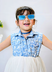 Fairy Bloom by Modest Stitched kids Formals Collection'2025-Denim Pearl