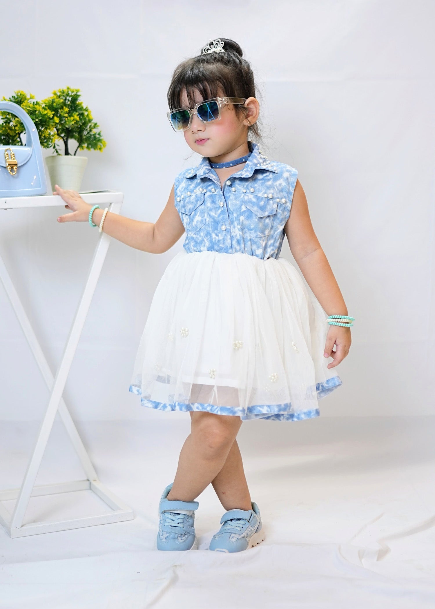 Fairy Bloom by Modest Stitched kids Formals Collection'2025-Denim Pearl