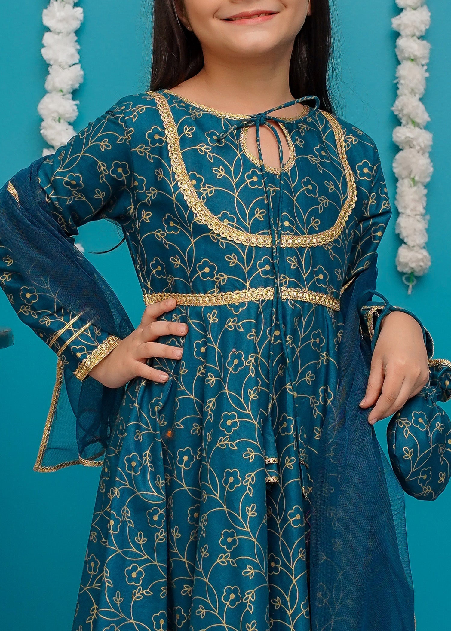 Eid Ki Khushiyan By Modest Stitched 3 Piece Cotton Frock Collection'2025-9230-Blu