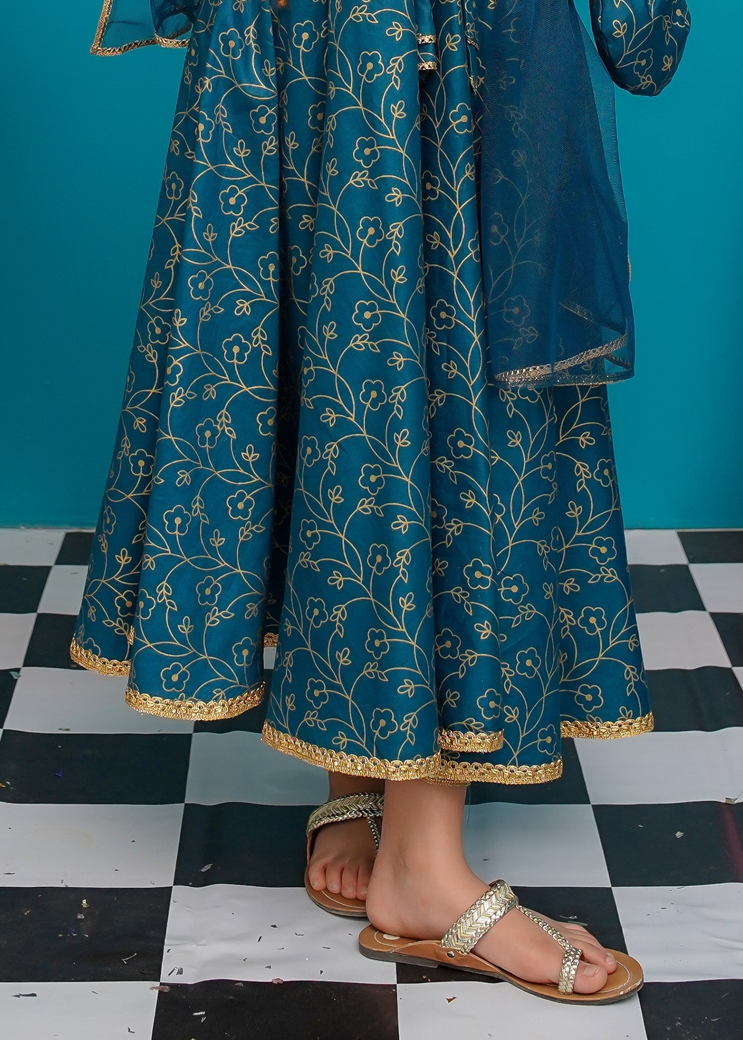 Eid Ki Khushiyan By Modest Stitched 3 Piece Cotton Frock Collection'2025-9230-Blu