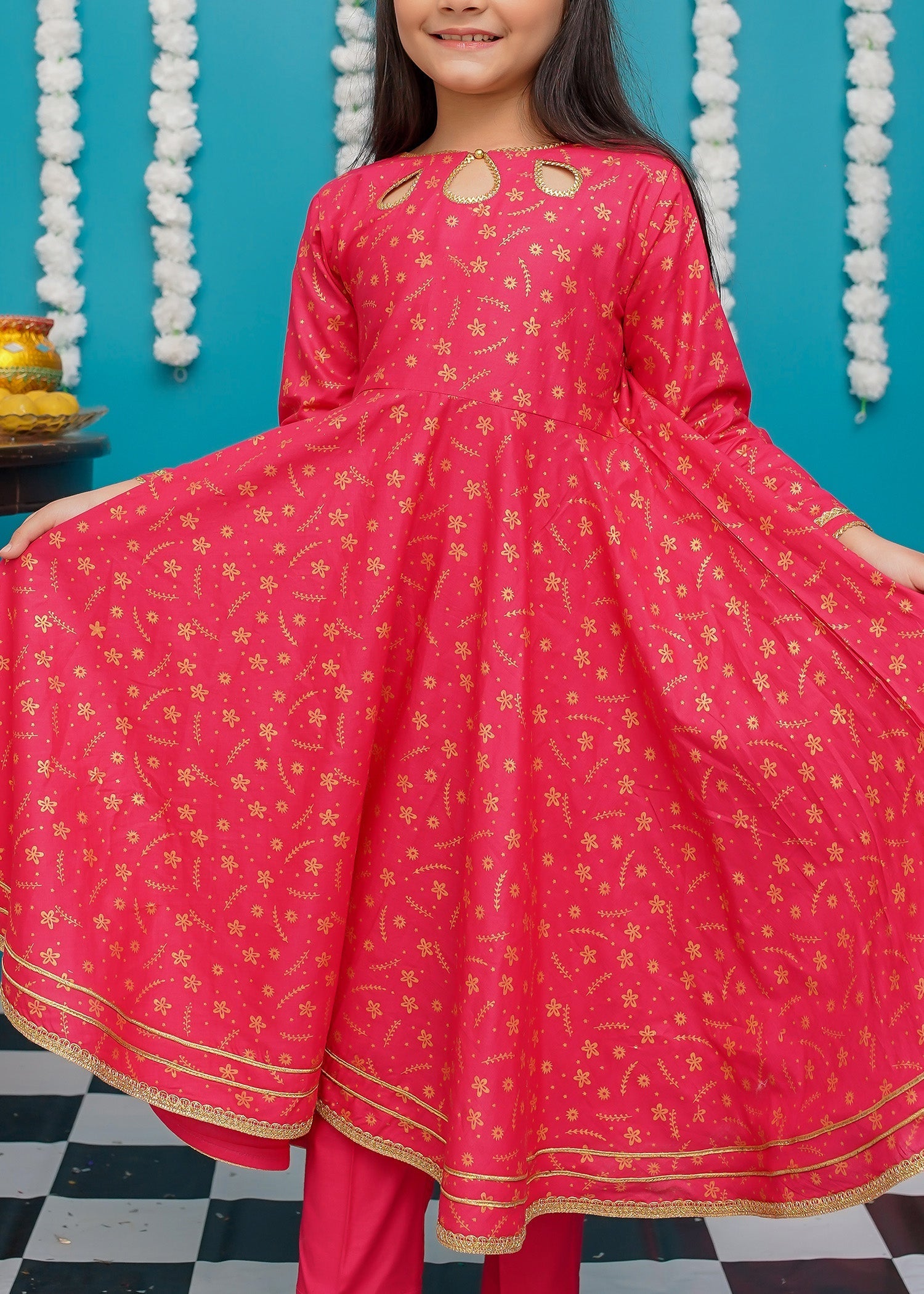 Eid Ki Khushiyan By Modest Stitched 3 Piece Cotton Frock Collection'2025-9220-HPnk