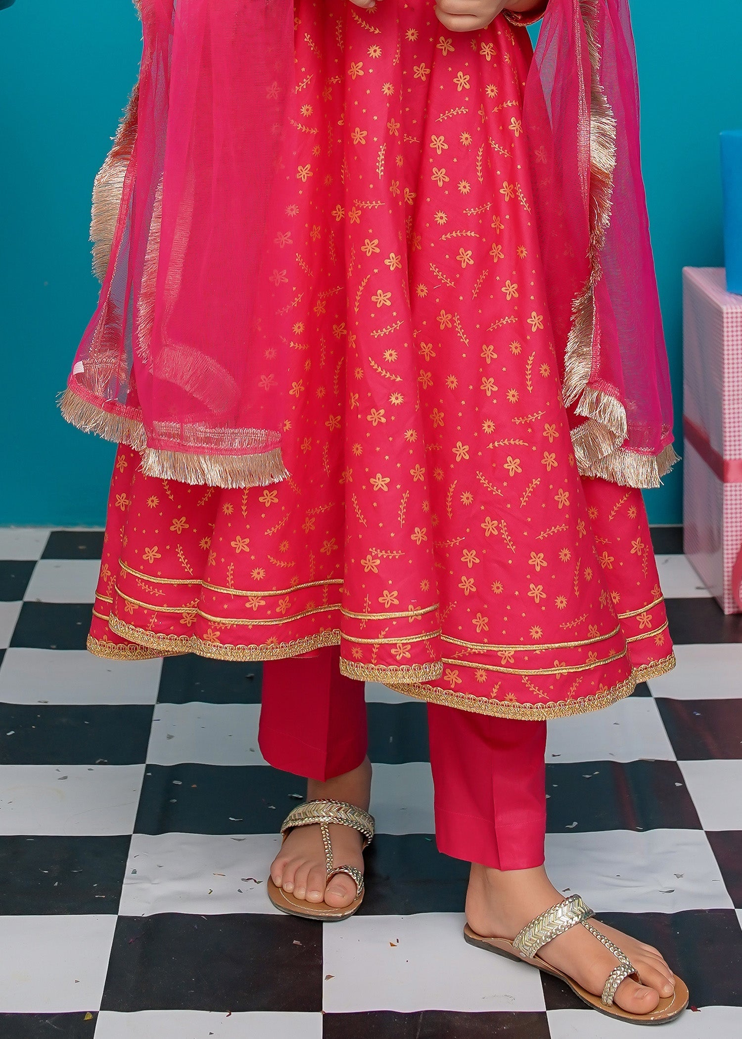 Eid Ki Khushiyan By Modest Stitched 3 Piece Cotton Frock Collection'2025-9220-HPnk