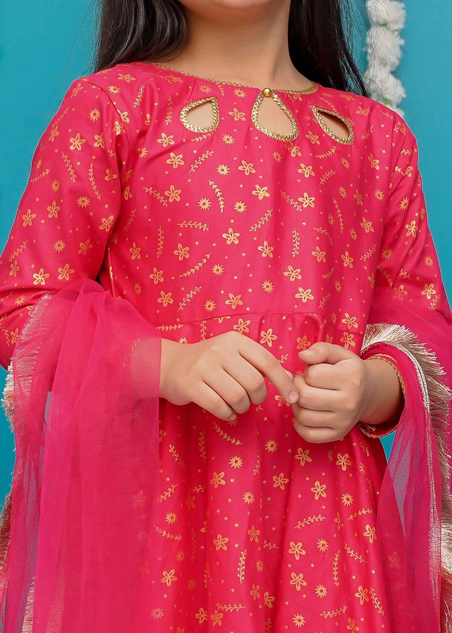 Eid Ki Khushiyan By Modest Stitched 3 Piece Cotton Frock Collection'2025-9220-HPnk